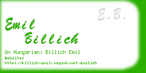 emil billich business card